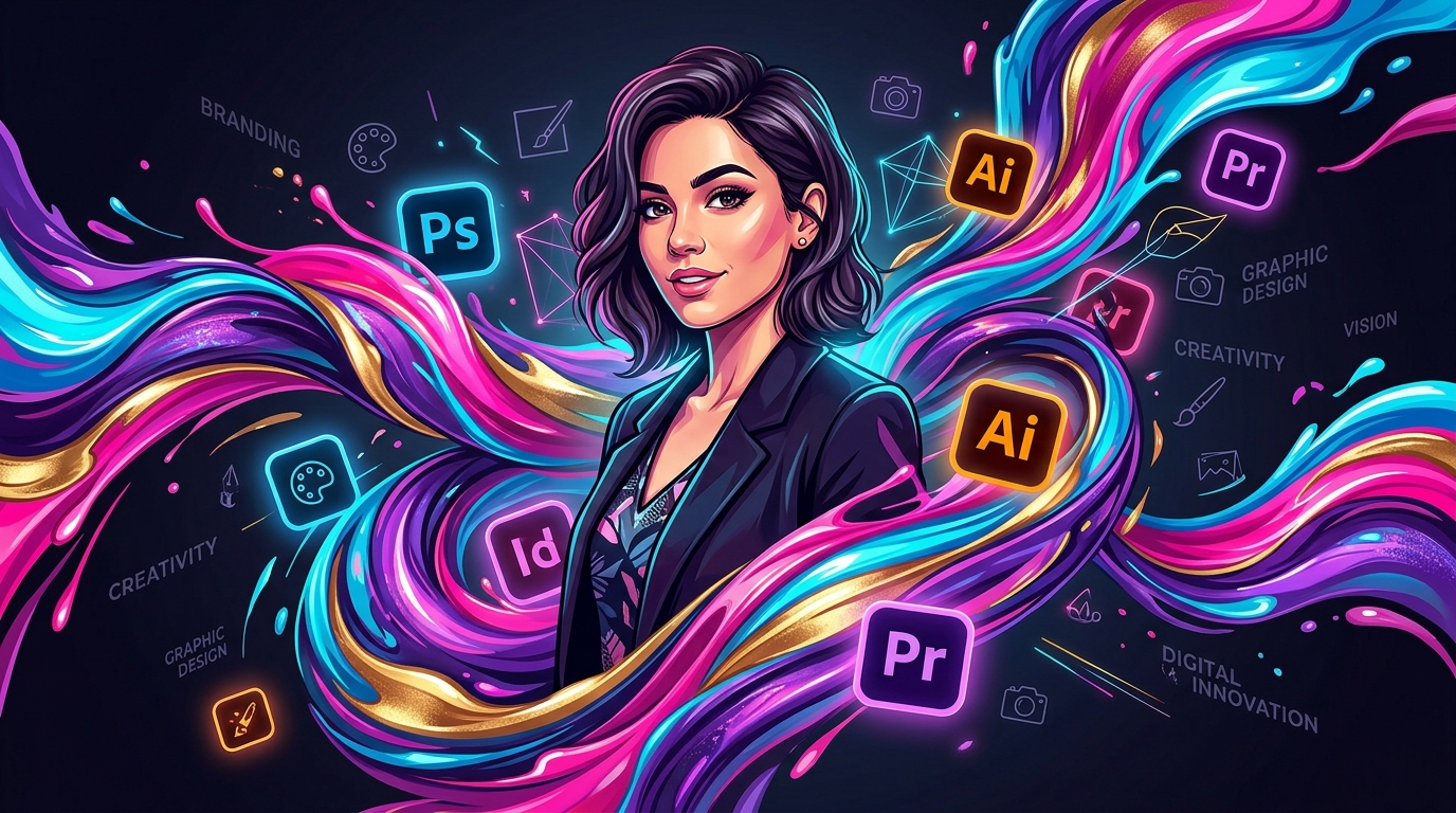 Graphic Design - Vibrant digital artwork with Adobe Ps, Ai, Pr creative tools